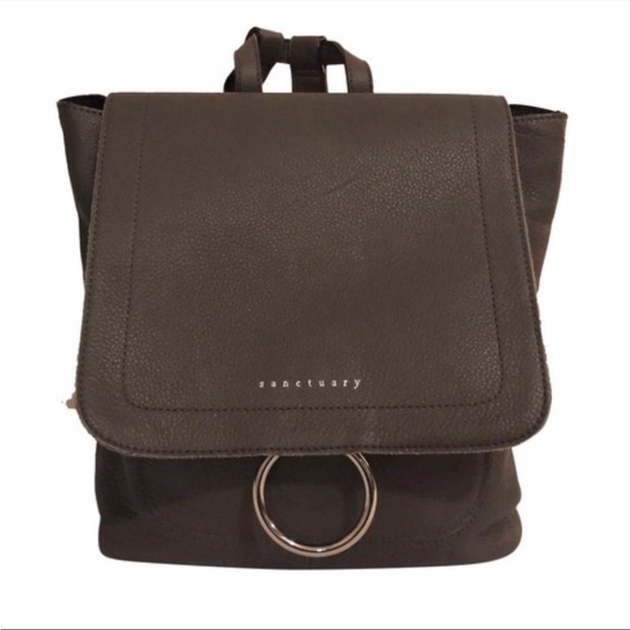 Sanctuary Handbags - Sanctuary Grey Leather Backpack EUC